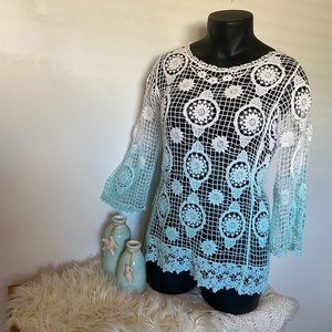 Crochet Boho Floral Cover Up